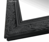 Bella French Ornate Embossed Framed Wall Mirror Vintage Black - West Frames
